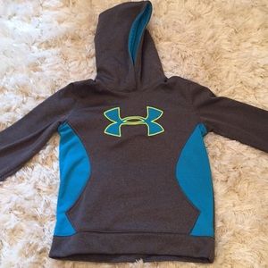 Kids Gray, Blue, and Green Under Armor Sweatshirt
